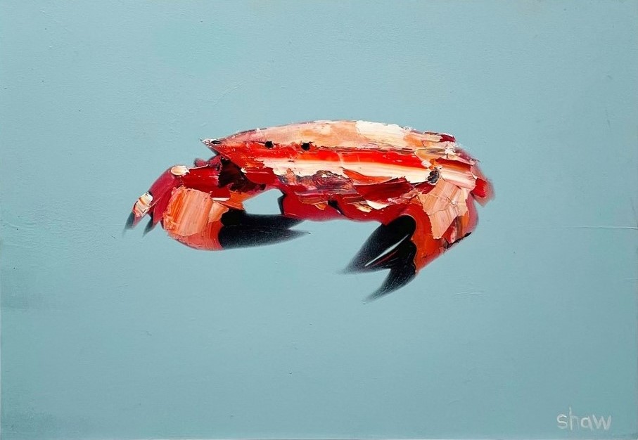 'Crab on Blue' by artist Rob Shaw